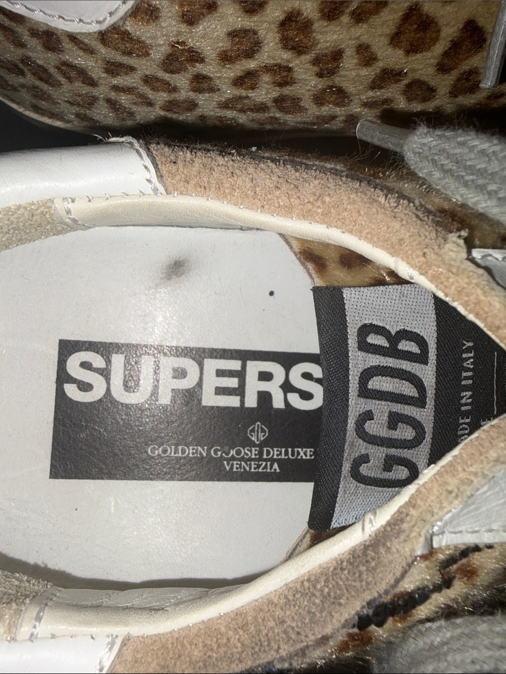 GOLDEN GOOSE SUPERSTARS LEOPARD FUR EMBELLISHED BlK CRYSTAL 38 - Picture 3 of 9